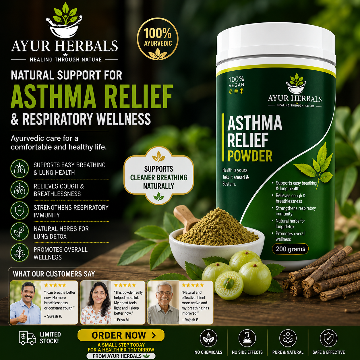 Asthma Relief Pro Powder – Ayurvedic Herbal Wellness Formula