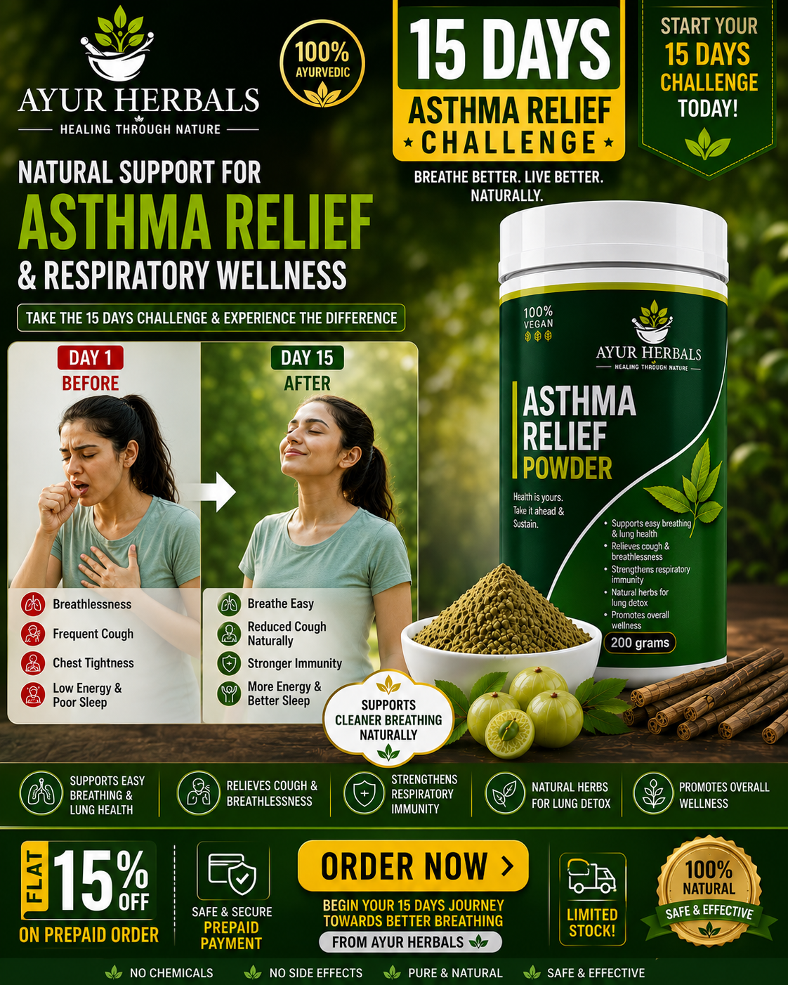 Asthma Relief Pro Powder – Ayurvedic Herbal Wellness Formula