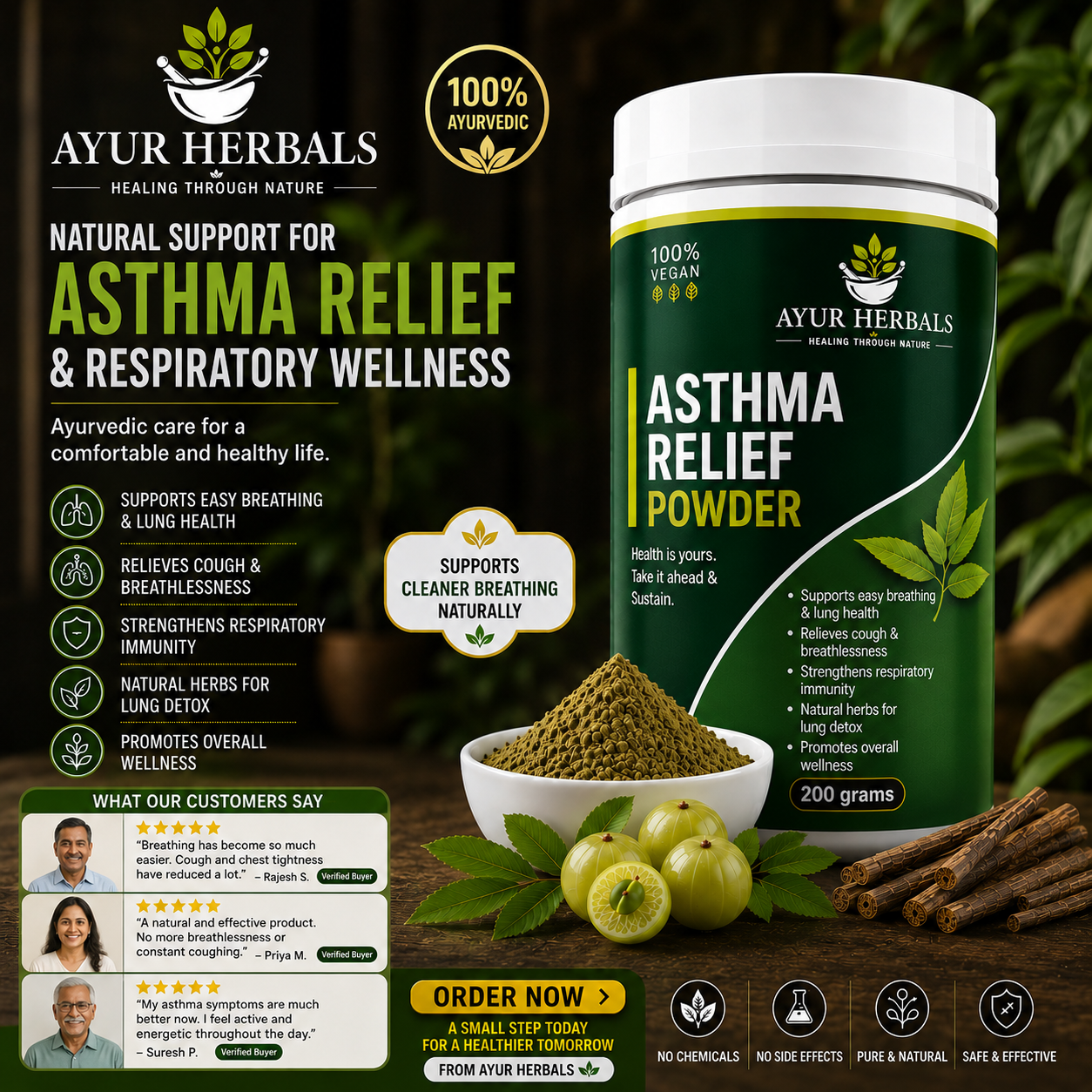 Asthma Relief Pro Powder – Ayurvedic Herbal Wellness Formula
